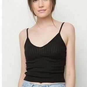 Brandy Melville Burgundy Ribbed Cropped Tank